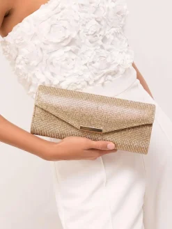 Lipsy Gold Heatseal Clutch Bag