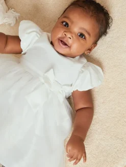 Lipsy Ivory Baby Puff Sleeve Occasion Dress (0mths-5yrs)^ Dresses|Occasionwear