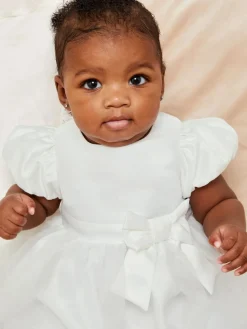 Lipsy Ivory Baby Puff Sleeve Occasion Dress (0mths-5yrs)^ Dresses|Occasionwear