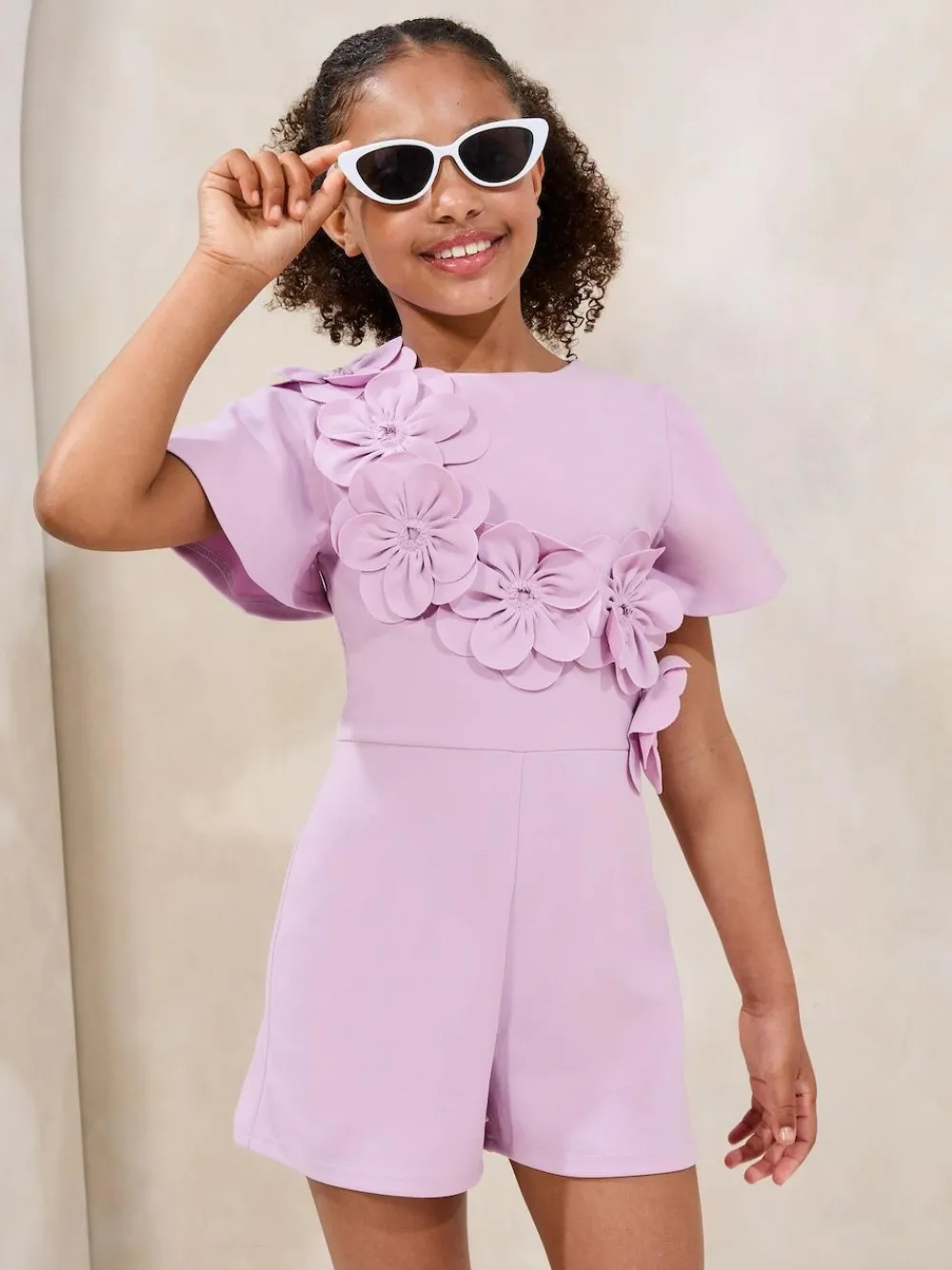 Lipsy Lilac Purple 3D Corsage Playsuit (5-16yrs)^ Jumpsuits & Playsuits