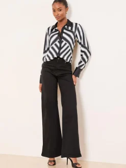 New Lipsy Shirt Monochrome Stripe
