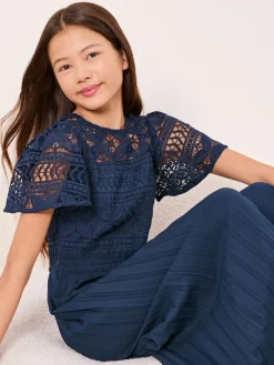 Lipsy Flutter Sleeve Lace Occasion Jumpsuit (5-16yrs)^ Occasionwear|Jumpsuits & Playsuits
