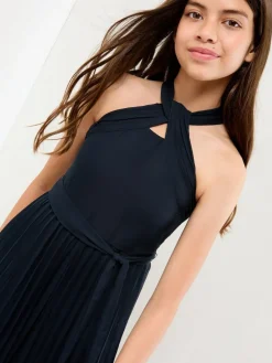 Sale Lipsy Navy Blue Twist Halter Occasion Jumpsuit (5-16yrs)