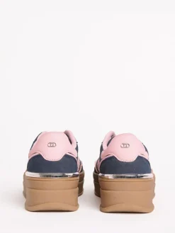 Outlet Lipsy Faux Suede Chunky Platform Sports Trainer Navy