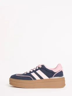 Outlet Lipsy Faux Suede Chunky Platform Sports Trainer Navy