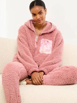 Lipsy Pink Cosy Loungewear Hoddie and Joggers Set^Women Loungewear