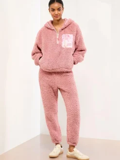 Lipsy Pink Cosy Loungewear Hoddie and Joggers Set^Women Loungewear