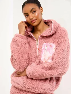 Lipsy Pink Cosy Loungewear Hoddie and Joggers Set^Women Loungewear