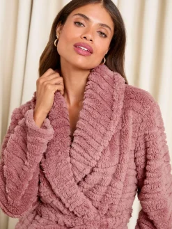 Lipsy Cosy Textured Midi Dressing Gown^Women Bathrobes