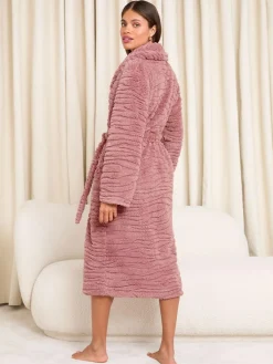 Lipsy Cosy Textured Midi Dressing Gown^Women Bathrobes