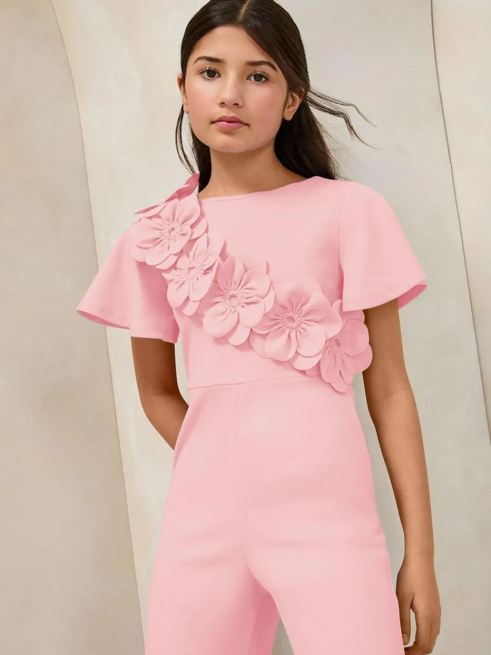 Lipsy 3D Corsage Jumpsuit (5-16yrs) Pink