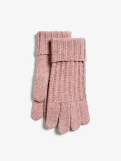 Online Lipsy Shimmer Ribbed Knitted Gloves Pink