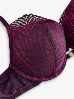 Sale Lipsy Pink/Purple Geo Lace Triple Boost Bra