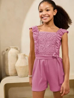 Lipsy Crochet Holiday Shop Playsuit (5-16yrs)^ Jumpsuits & Playsuits