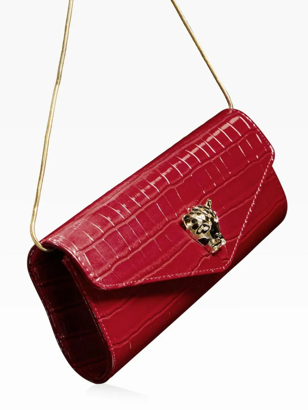 Lipsy Red Croc Effect Clutch Bag^Women Bags