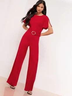 Lipsy Petite Short Sleeve Hardware Jumpsuit^Women Jumpsuits & Playsuits