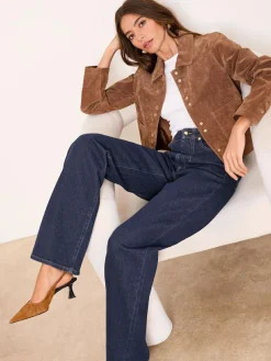 Outlet Lipsy Rinse Wash Tailored Seam Detail Wide Leg Jeans