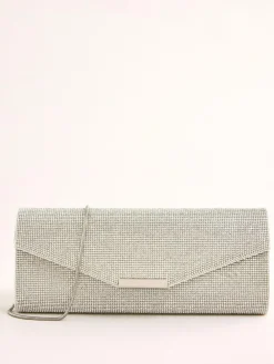 Lipsy Silver Hotfix Clutch Bag^Women Bags