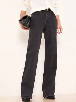 Sale Lipsy Wide Leg Jeans Washed Black