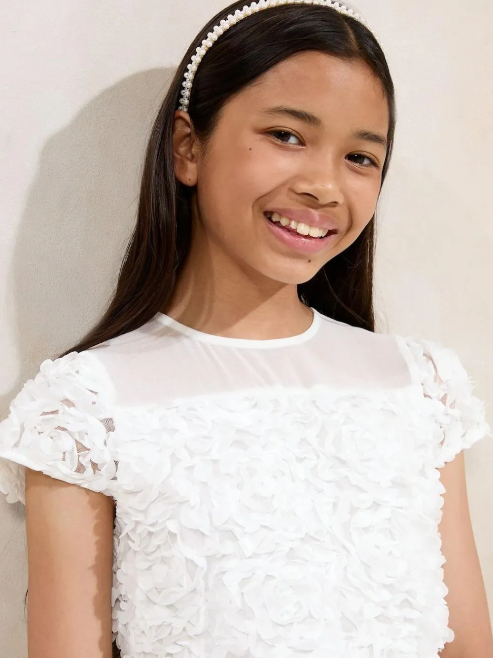 Lipsy White 3D Floral 2-in-1 Occasion Jumpsuit (5-16yrs)^ Occasionwear|Jumpsuits & Playsuits