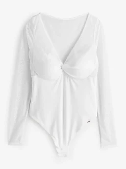 Lipsy Lace Long Sleeve Padded Thong Bodysuit^Women All Lingerie