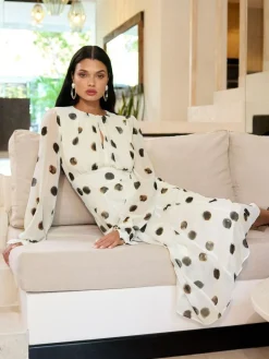 Lipsy Long Sleeve Underbust Fit And Flare Midi Dress^Women Midi Dresses