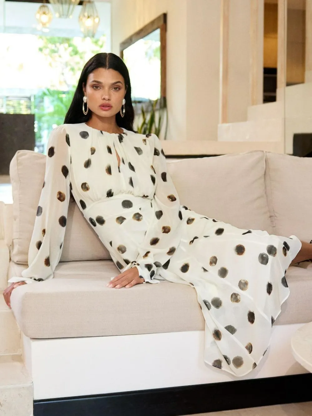 Lipsy Long Sleeve Underbust Fit And Flare Midi Dress^Women Midi Dresses