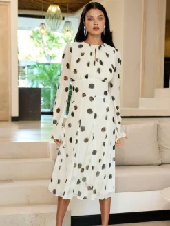 Lipsy Long Sleeve Underbust Fit And Flare Midi Dress^Women Midi Dresses