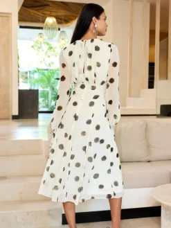 Lipsy Long Sleeve Underbust Fit And Flare Midi Dress^Women Midi Dresses
