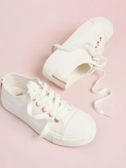 Lipsy Low Top Lace-Up Canvas Baseball Trainers^ Sneakers