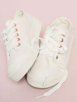 Lipsy Low Top Lace-Up Canvas Baseball Trainers^ Sneakers