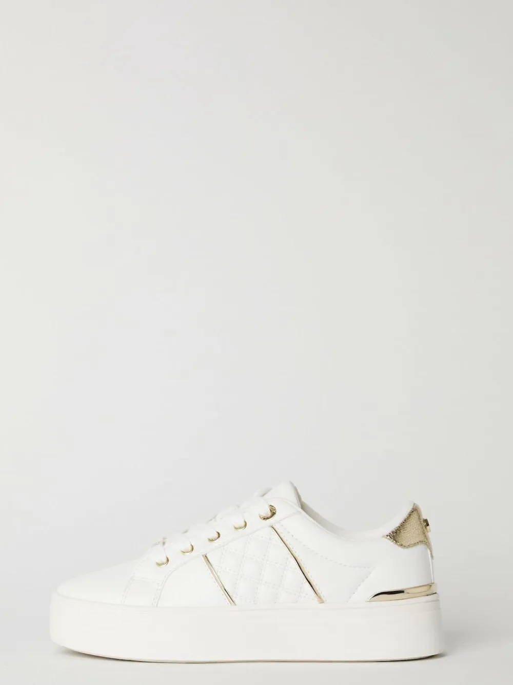 Lipsy White Standard Fit Flat Chunky Flatform Stripe Lace Up Trainers^Women Sneakers