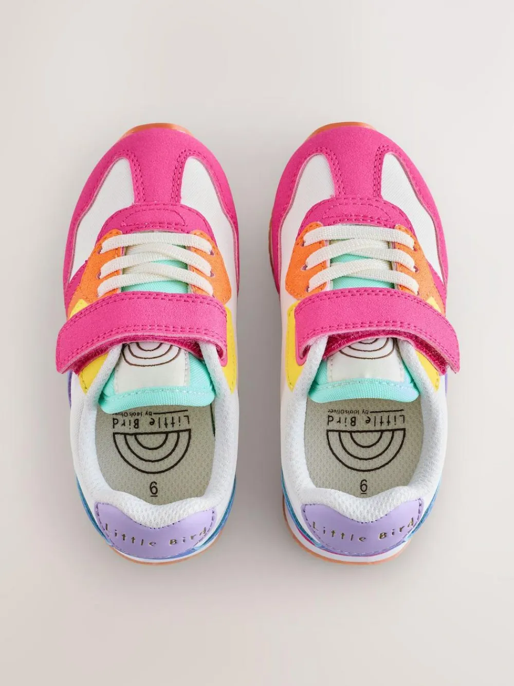 Little Bird by Jools Oliver Pink Younger Pastel Rainbow Retro Runner Trainers^ Sneakers|Boots