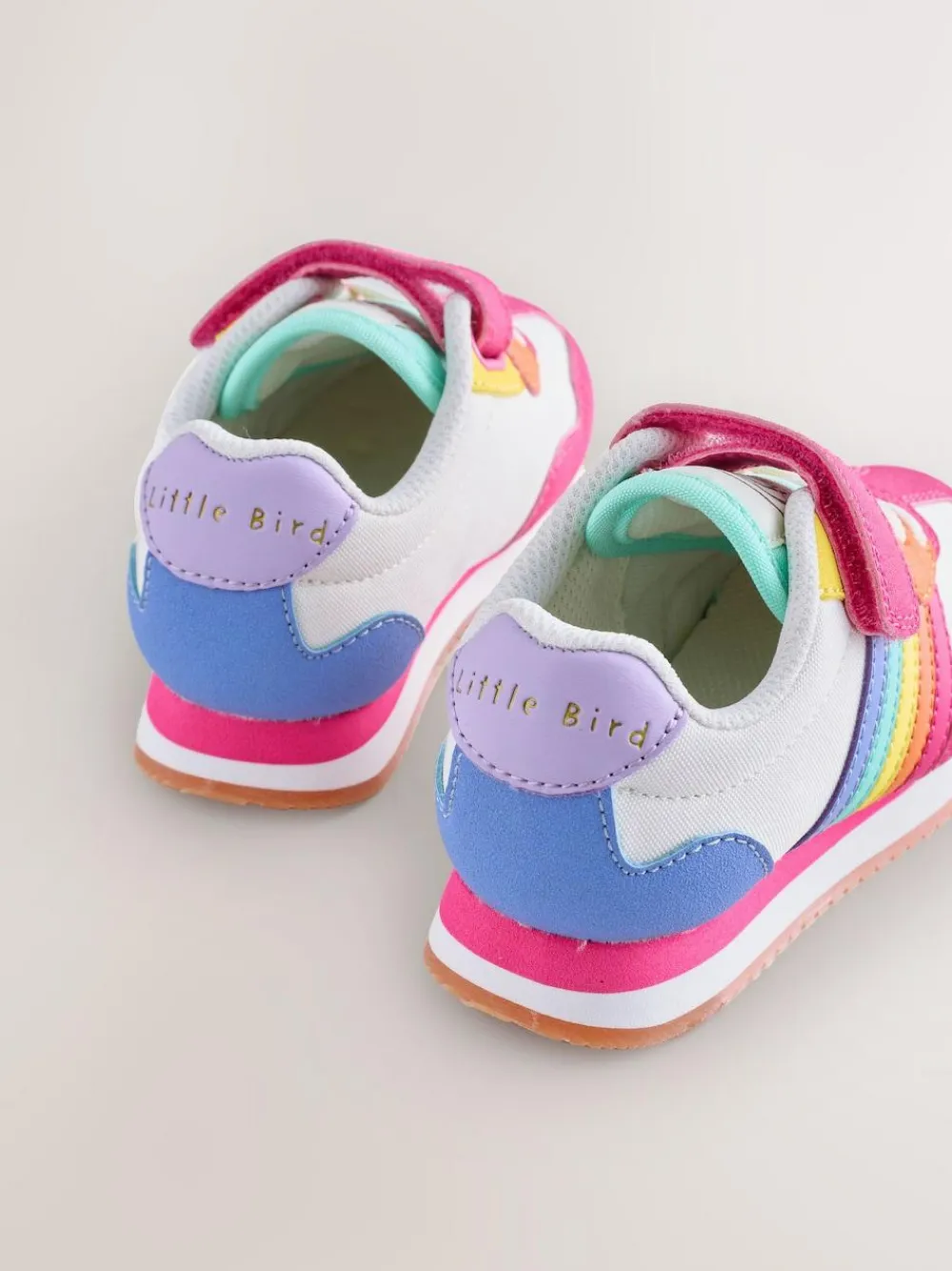 Little Bird by Jools Oliver Pink Younger Pastel Rainbow Retro Runner Trainers^ Sneakers|Boots