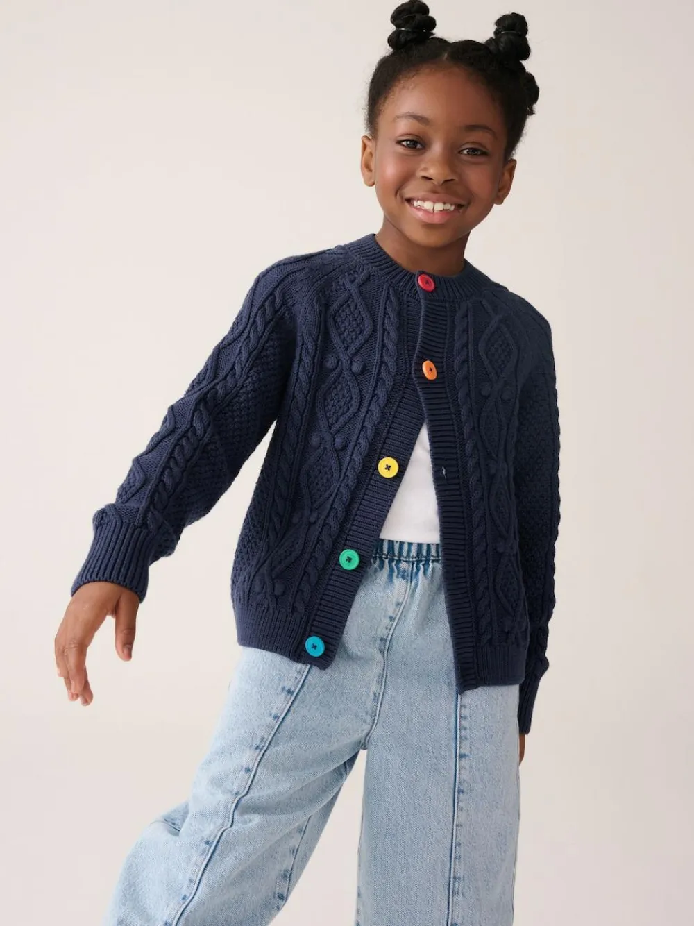 Little Bird by Jools Oliver Knitted Cable Cotton Cardigan^BOY Knitwear|Knitwear