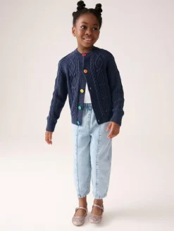 Little Bird by Jools Oliver Knitted Cable Cotton Cardigan^BOY Knitwear|Knitwear