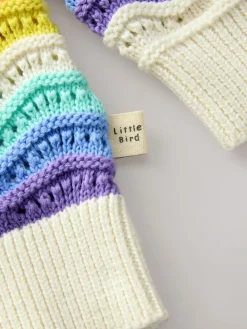 Discount Little Bird by Jools Oliver Multi 100% Cotton Wavy Stripe Knitted Cardigan