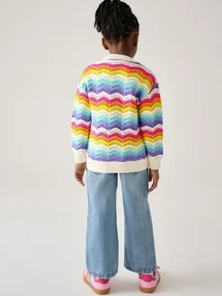 Discount Little Bird by Jools Oliver Multi 100% Cotton Wavy Stripe Knitted Cardigan