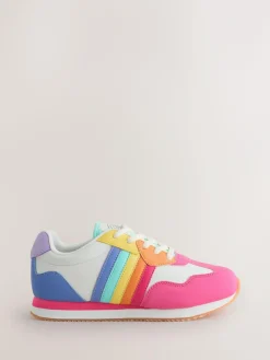 Little Bird by Jools Oliver Pink Older Pastel Rainbow Retro Runner Trainers^BOY Sneakers|Sneakers
