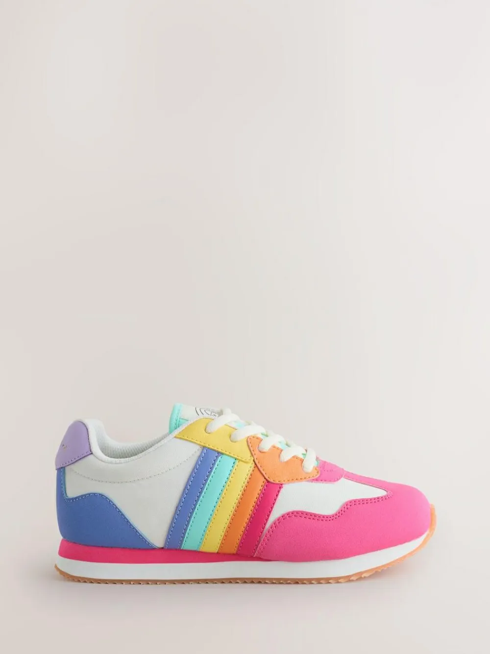 Little Bird by Jools Oliver Pink Older Pastel Rainbow Retro Runner Trainers^BOY Sneakers|Sneakers