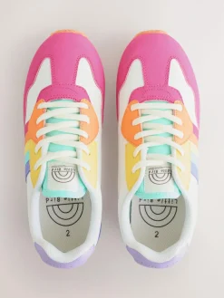 Little Bird by Jools Oliver Pink Older Pastel Rainbow Retro Runner Trainers^BOY Sneakers|Sneakers