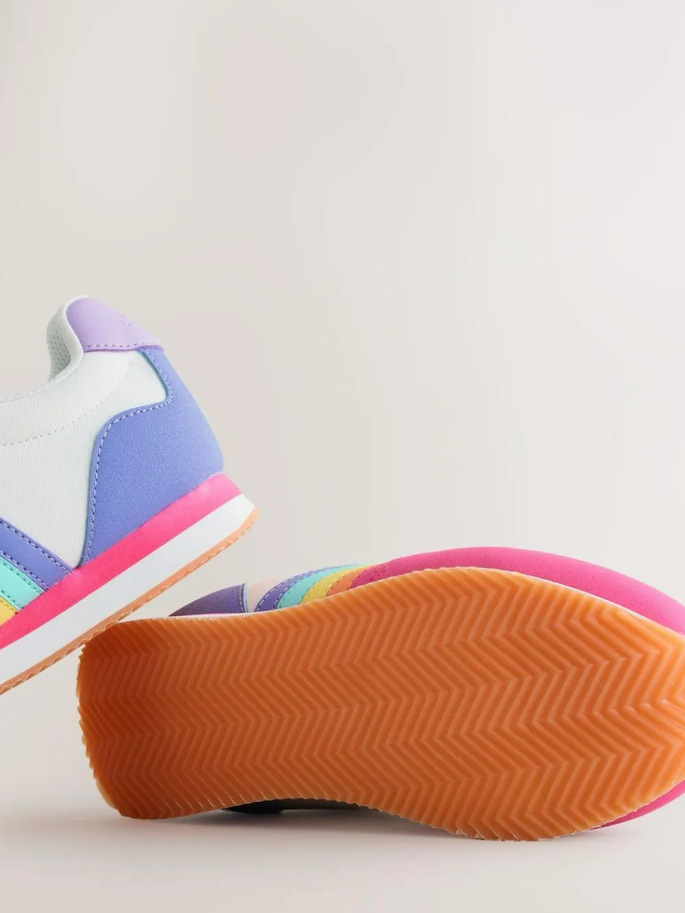 Little Bird by Jools Oliver Pink Older Pastel Rainbow Retro Runner Trainers^BOY Sneakers|Sneakers