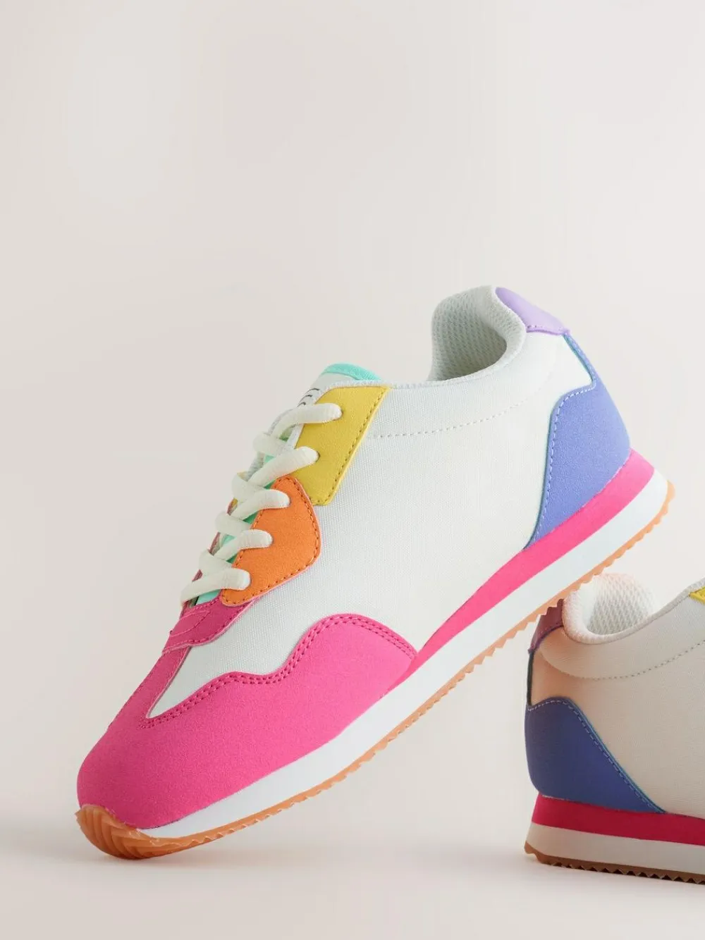 Little Bird by Jools Oliver Pink Older Pastel Rainbow Retro Runner Trainers^BOY Sneakers|Sneakers