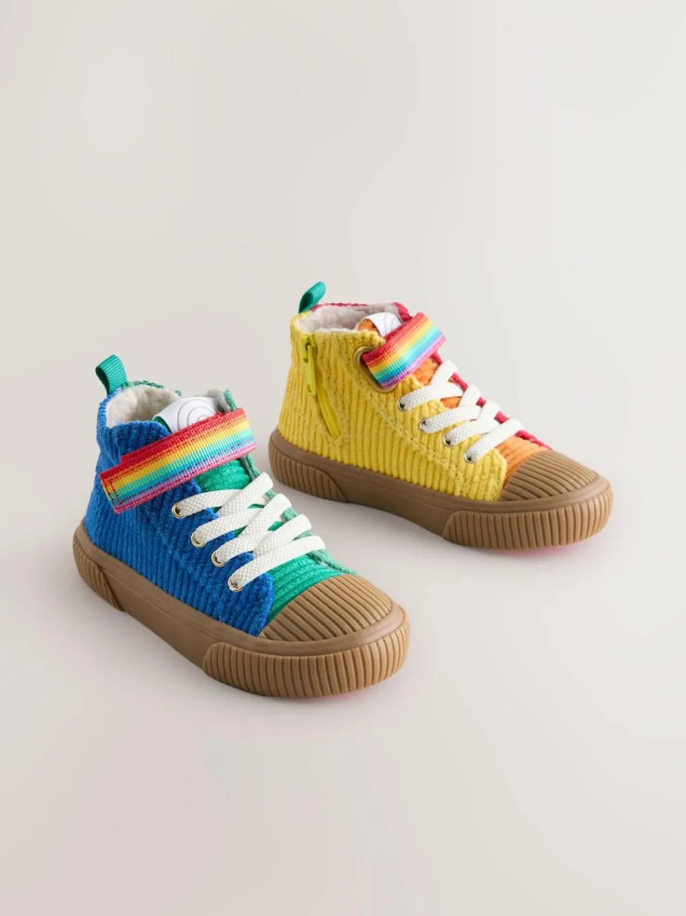 Little Bird by Jools Oliver Corduroy Borg Lined Hi-Top Trainers^BOY Sneakers|Sneakers
