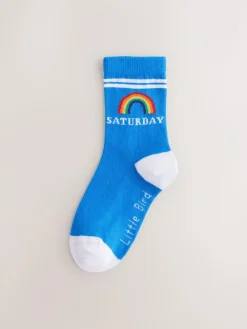 Best Little Bird by Jools Oliver Multi Bright Rainbow Days Of The Week Socks 7 Pack