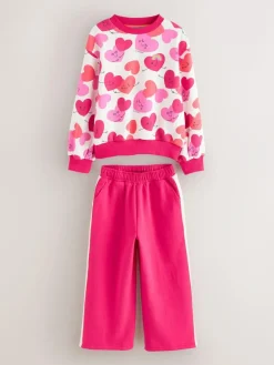 New Little Bird by Jools Oliver Red/Pink Sweater and Joggers Set 2 Piece