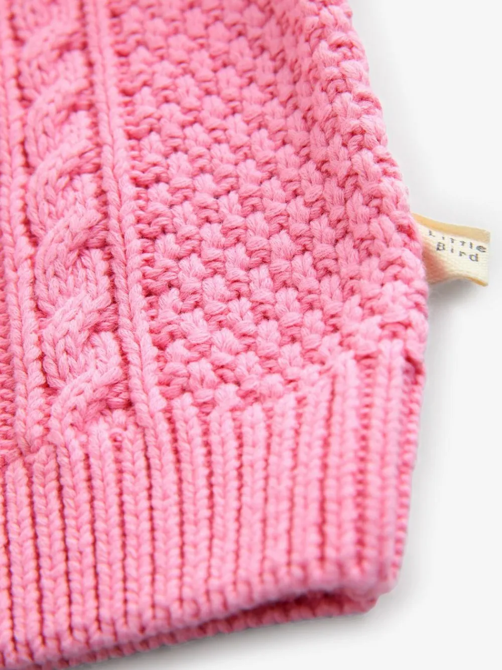 Discount Little Bird by Jools Oliver Knitted Cable Cotton Cardigan Pink