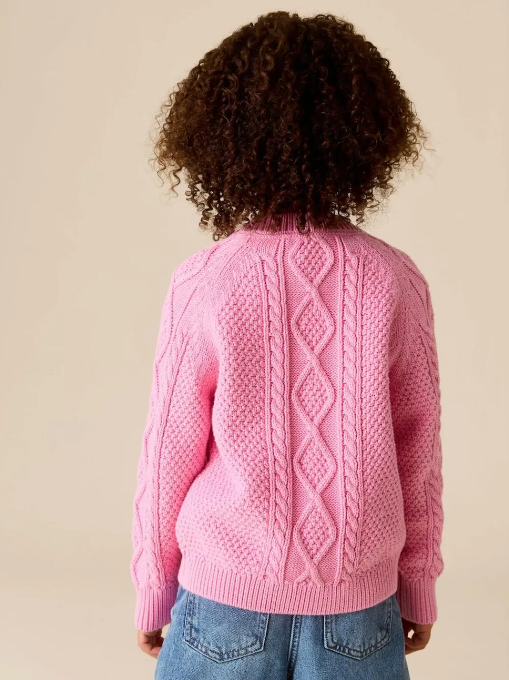 Discount Little Bird by Jools Oliver Knitted Cable Cotton Cardigan Pink