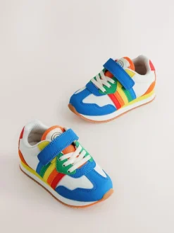 Clearance Little Bird by Jools Oliver Blue Younger Bright Rainbow Retro Runner Trainers