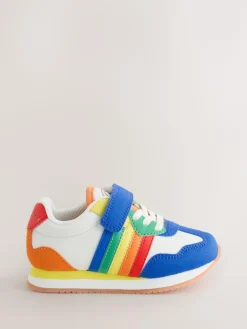 Clearance Little Bird by Jools Oliver Blue Younger Bright Rainbow Retro Runner Trainers